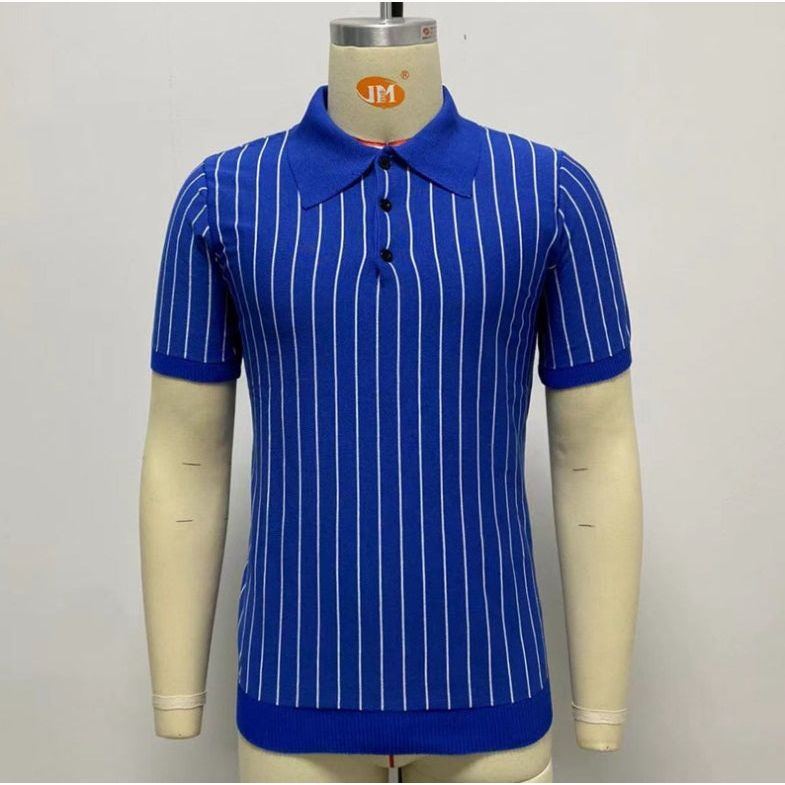 Summer New Striped Slim-fit Short Sleeve Lapel Business - Jointcorp