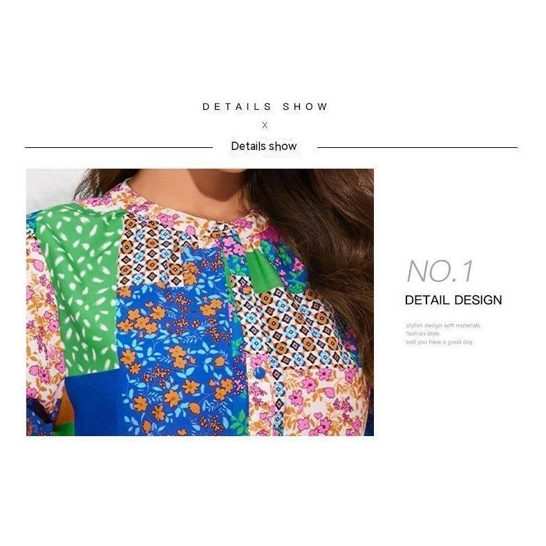 Printed Fashion Simple Loose Long Sleeves Chiffon Shirt - Jointcorp