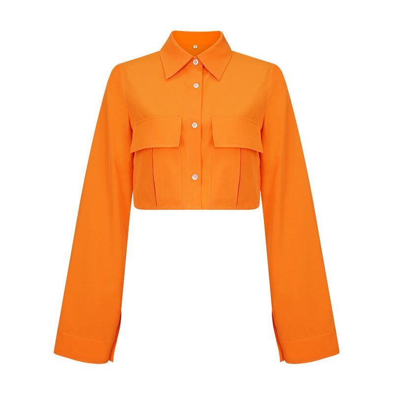 Autumn New Fashion Solid Pocket Short Shirt - Jointcorp