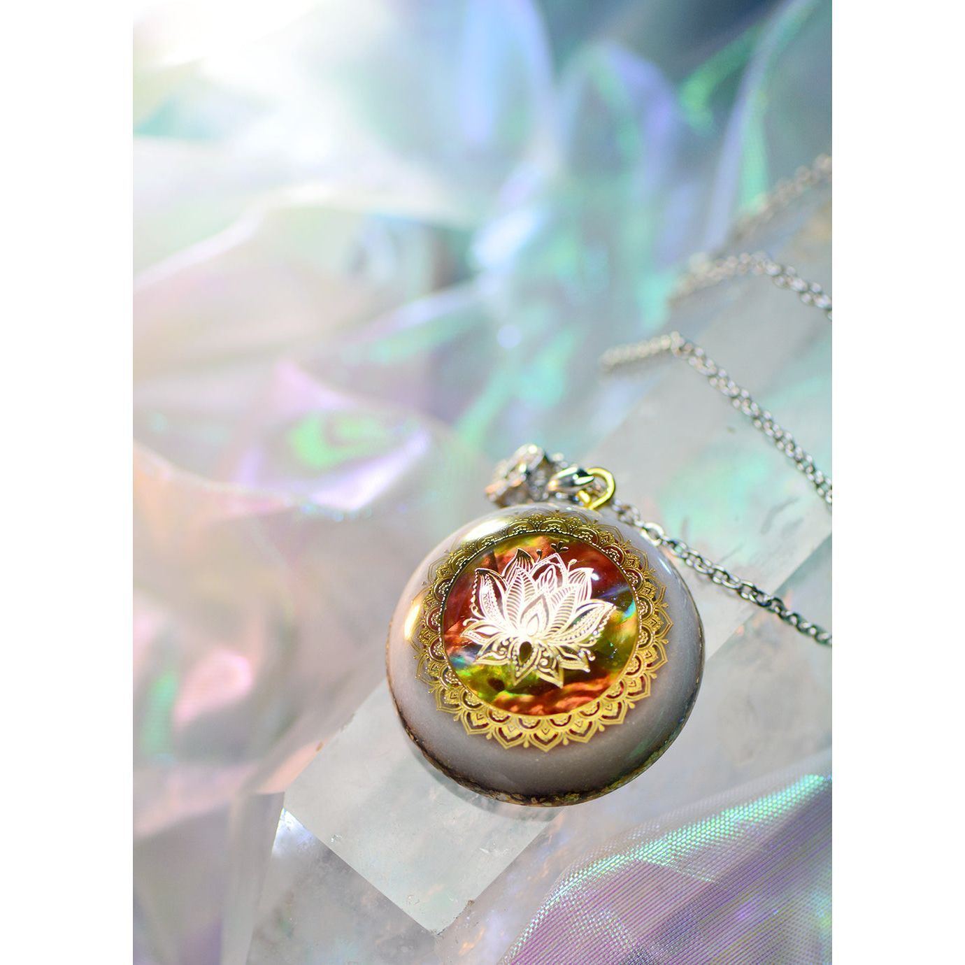 Original Lotus High Frequency White Crystal Necklace - Jointcorp