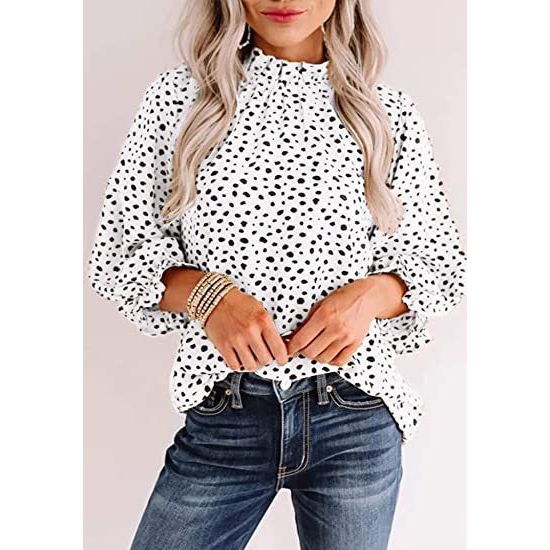 Women Top Casual Floral Print Long Sleeve Pleated Loose Little-girl Style Clothes Shirt - Jointcorp