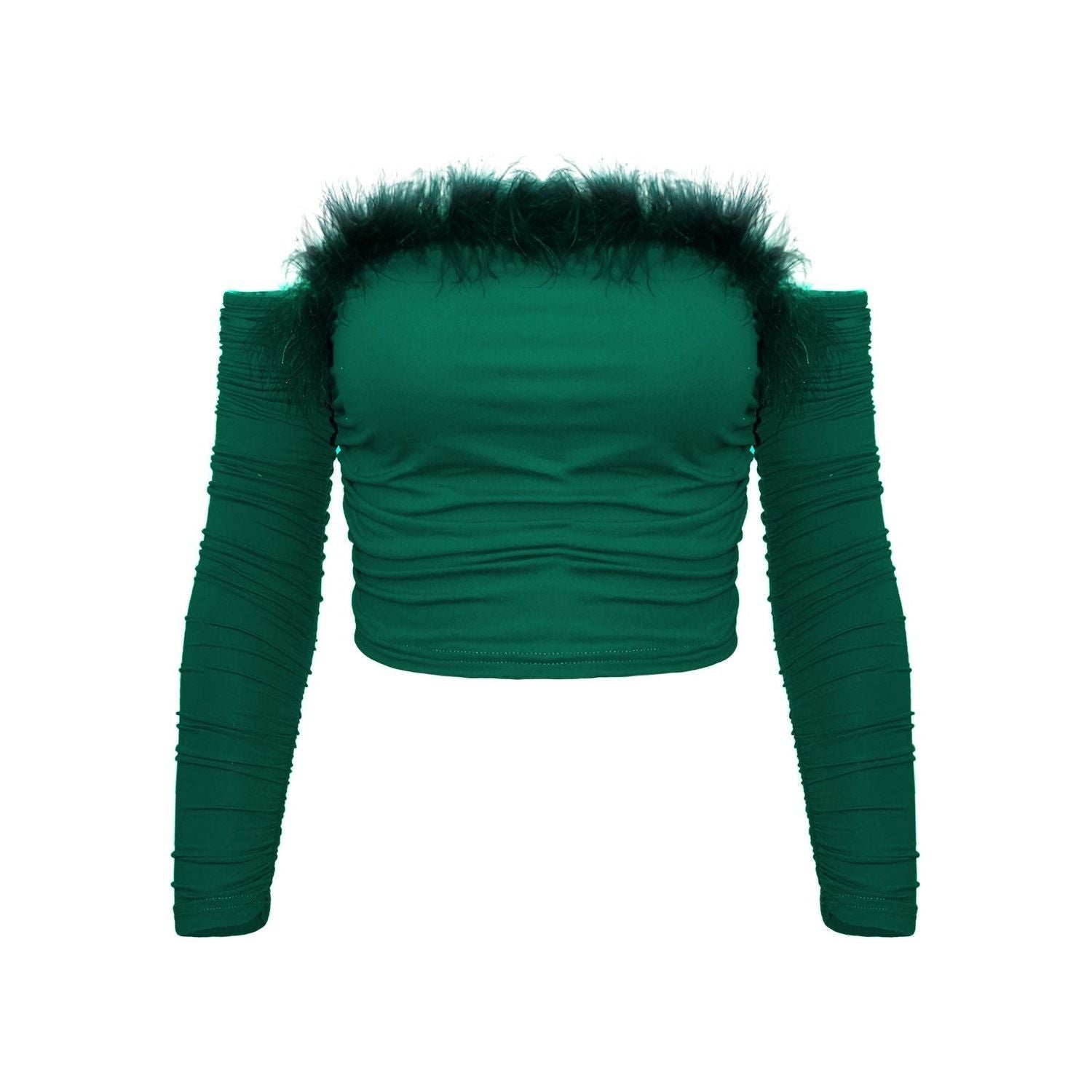 Vintage Hair-neck, Long-sleeved Top With A Strapless Neck And A Backless Shoulder