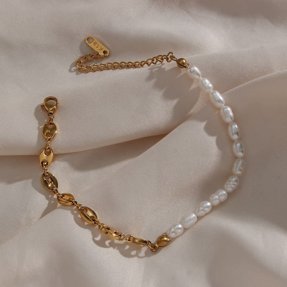 Women's Simple Fashionable Asymmetric Freshwater Pearl Necklace - Jointcorp