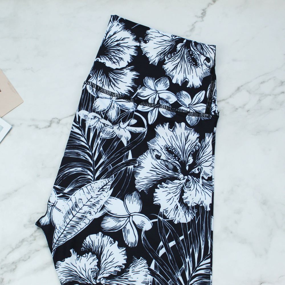 Black And White Color Sports Leggings Yoga Pants - Jointcorp