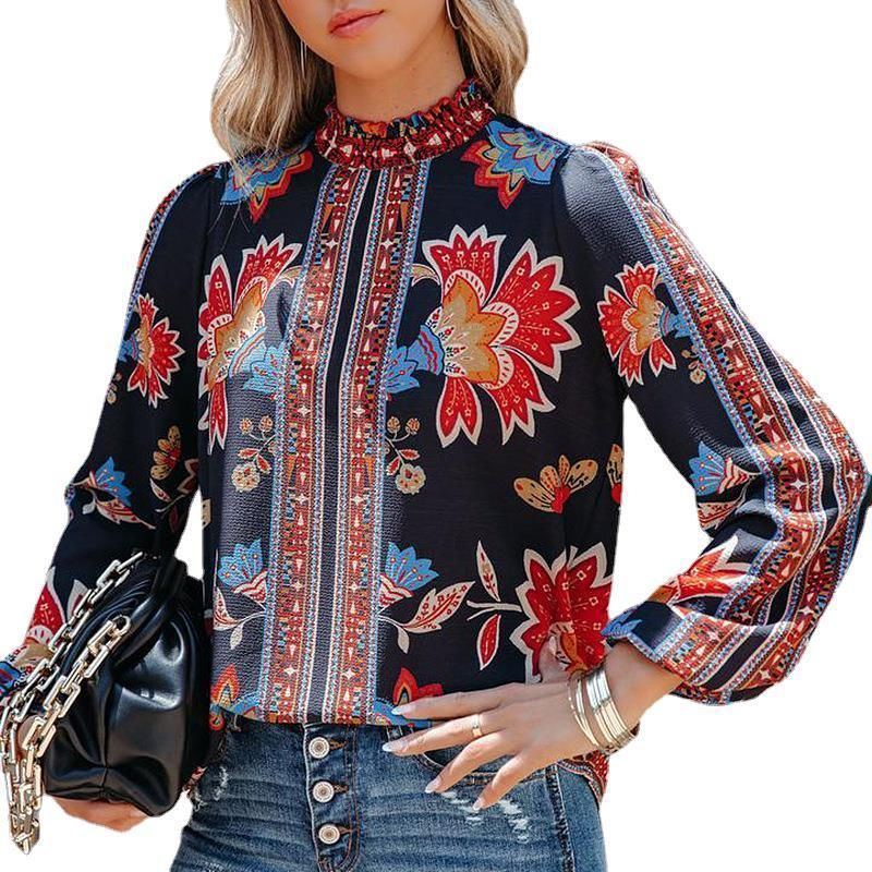 Autumn Women's Fashion Printed Long Sleeve Loose Casual Shirt - Jointcorp