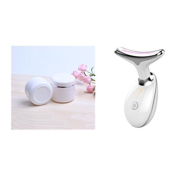 EMS Thermal Neck Lifting And Tighten Massager Electric Microcurrent Wrinkle Remover LED Photon Face Beauty Device For Woman