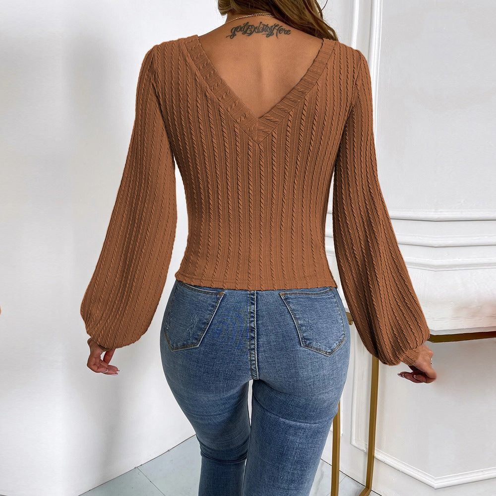 Women's Puff Sleeve Slim Top