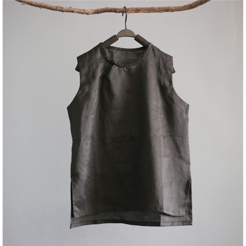 Multi-Color Casual Loose Retro Buckle Vest