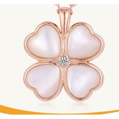 Women's 18K Gold Clover Fritillary Pendant Necklace - Jointcorp