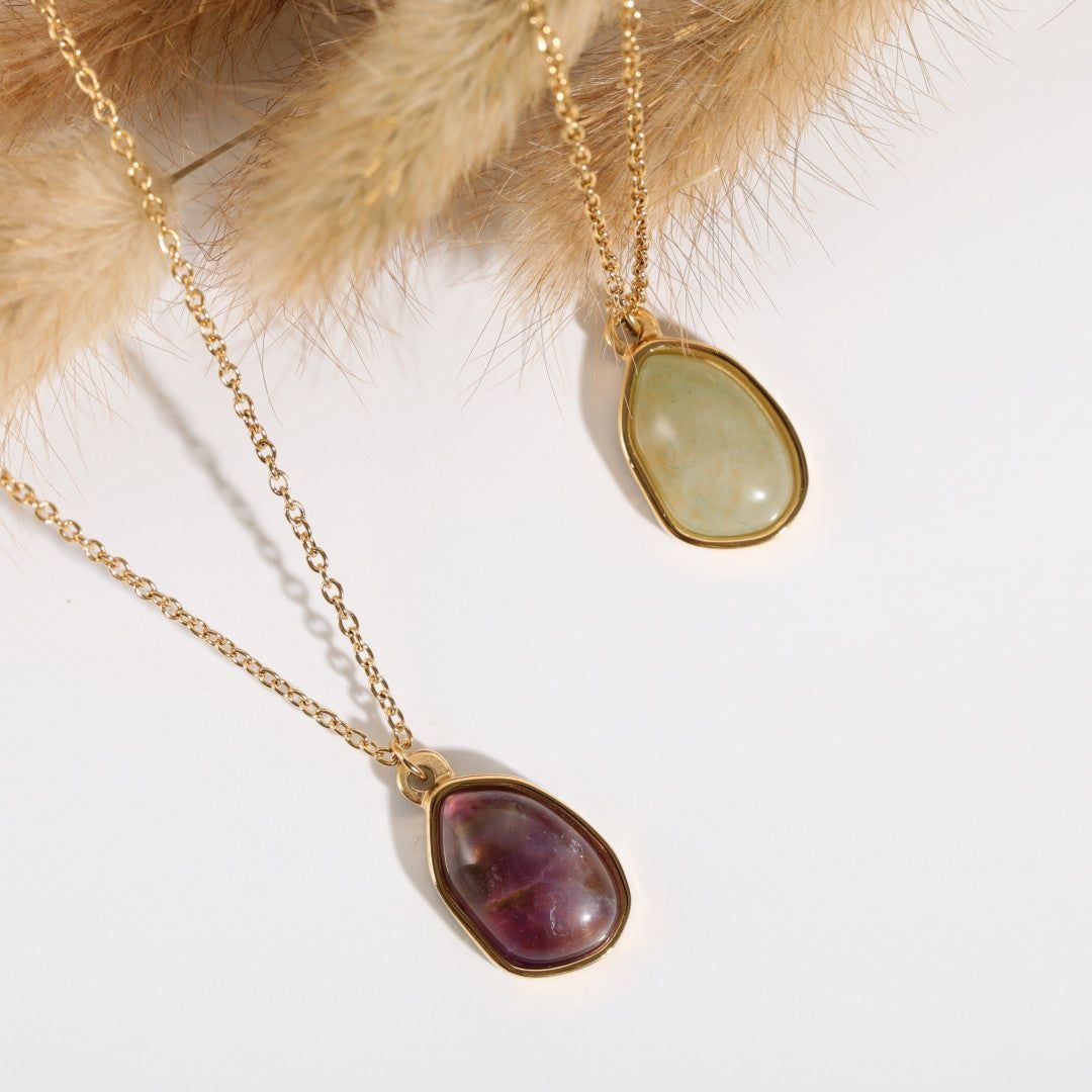 Natural Stone Irregular Oval Pendant - Jointcorp