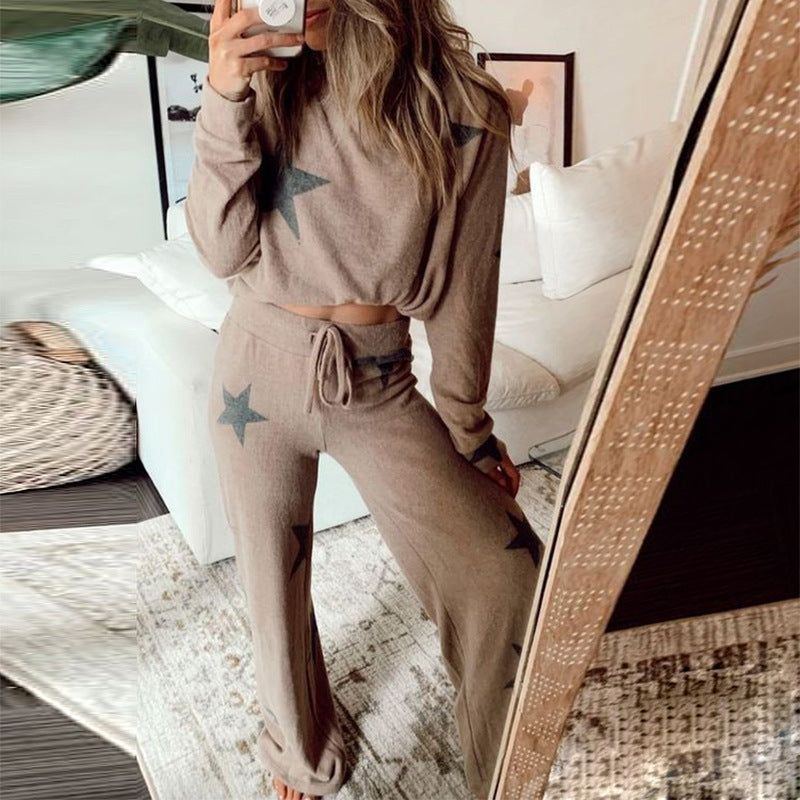 Women Printed Long-Sleeved Home Service Suit Pajamas - Jointcorp