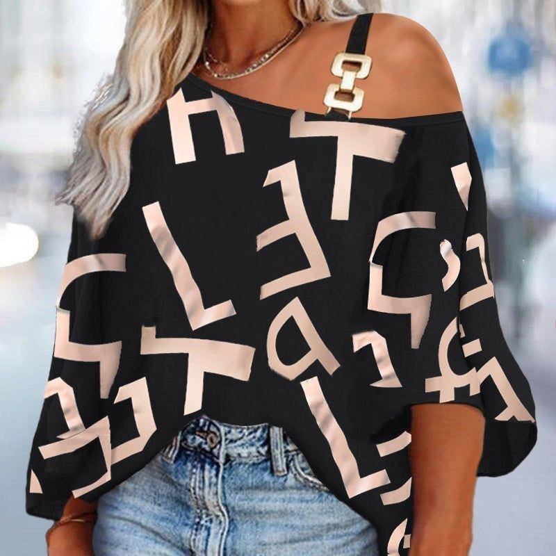 Fashion Stitching Loose Casual Women's Printed T-shirt - Jointcorp