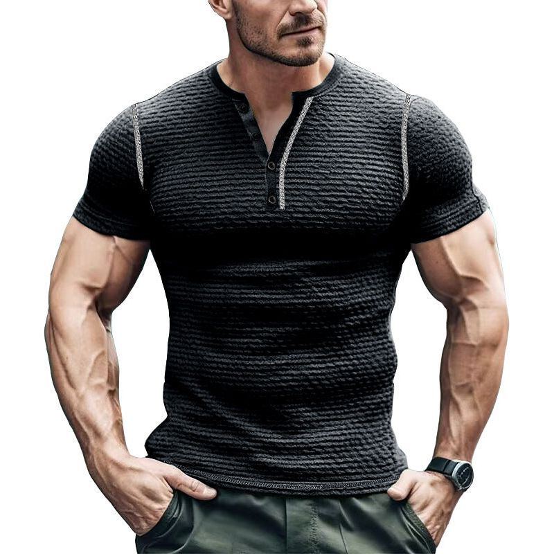 Summer Men's Sports Fitness Slim Fit Breathable Short Sleeve T-shirt Top - Jointcorp