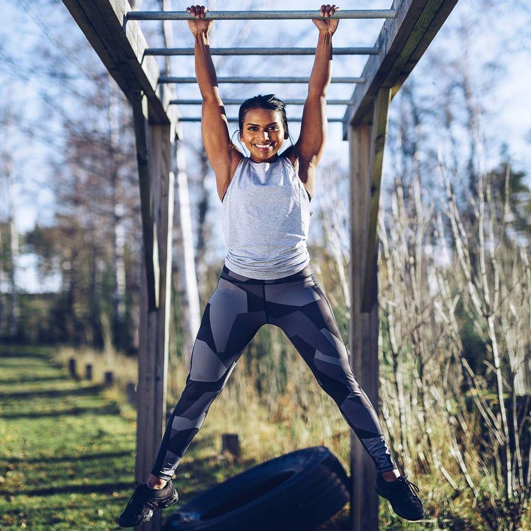 Digital printing mesh yoga leggings abdomen high waist yoga pants - Jointcorp