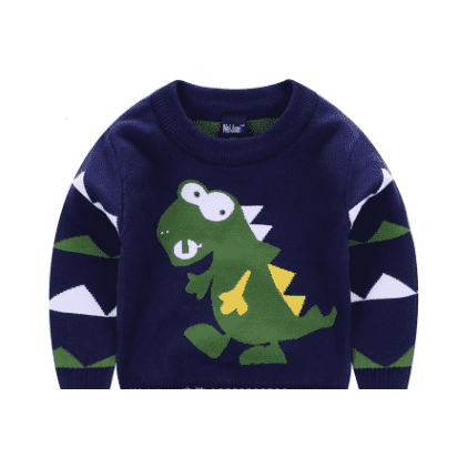 Boy's explosion of wild dinosaur sweater
