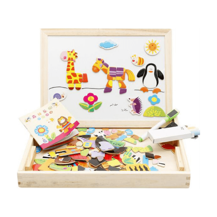 Multifunctional Magnetic Kids Puzzle Drawing Board Educational Toys Learning Wooden Puzzles Toys For Children Gift