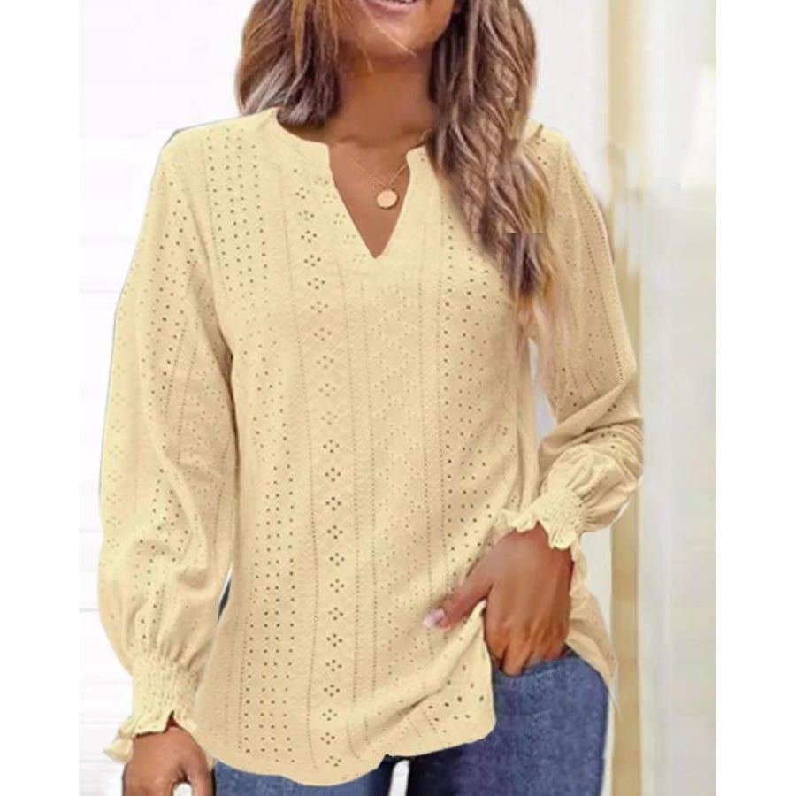 Summer New Ladies T-shirt Hollow-out Waist Ruffle Sleeve Casual Top