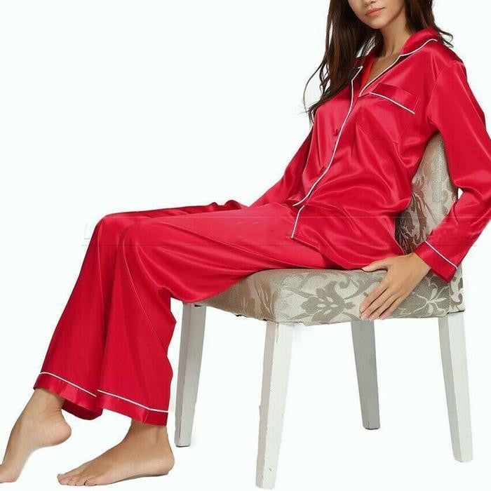 Silk Home Long-Sleeved Spun Silk Fashion Pajamas - Jointcorp