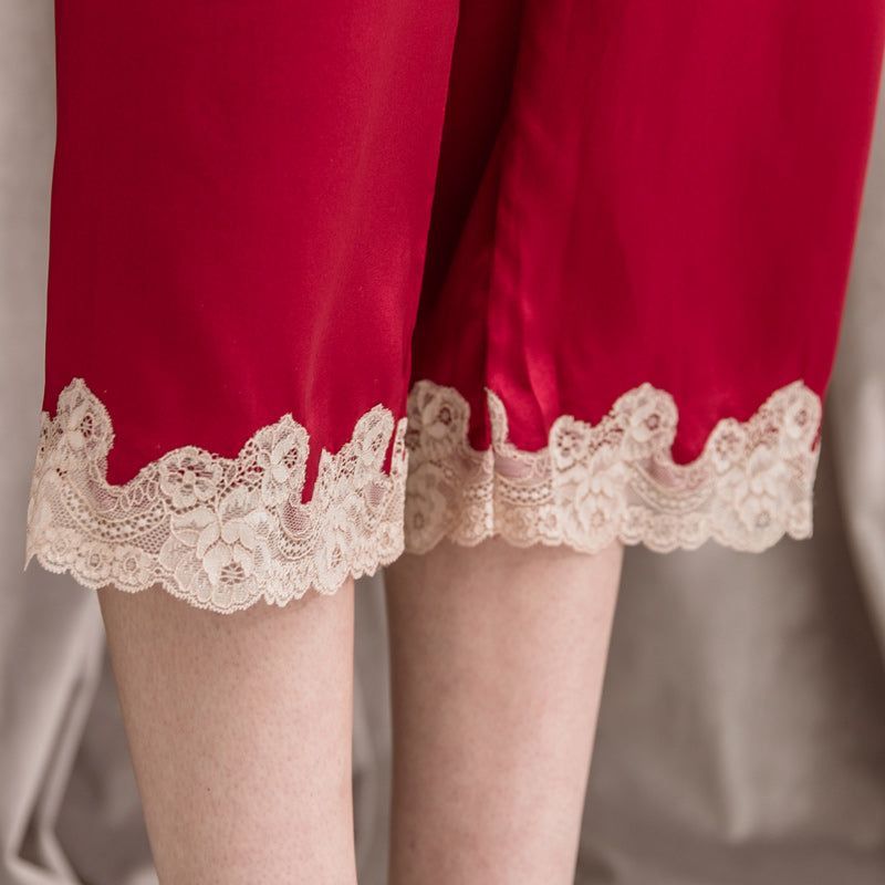 Two-piece female summer silk pajamas - Jointcorp