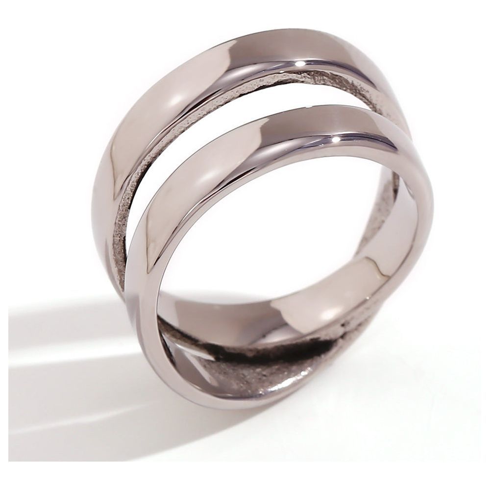 Simple double cross ring-gold color - Jointcorp
