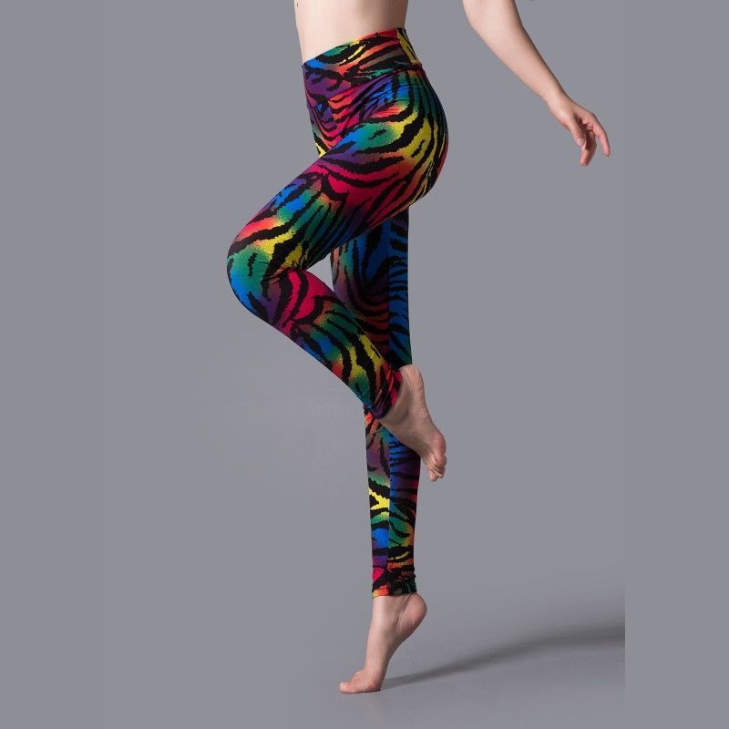 Brushed Printed High Waist Pants Yoga Leggings - Jointcorp