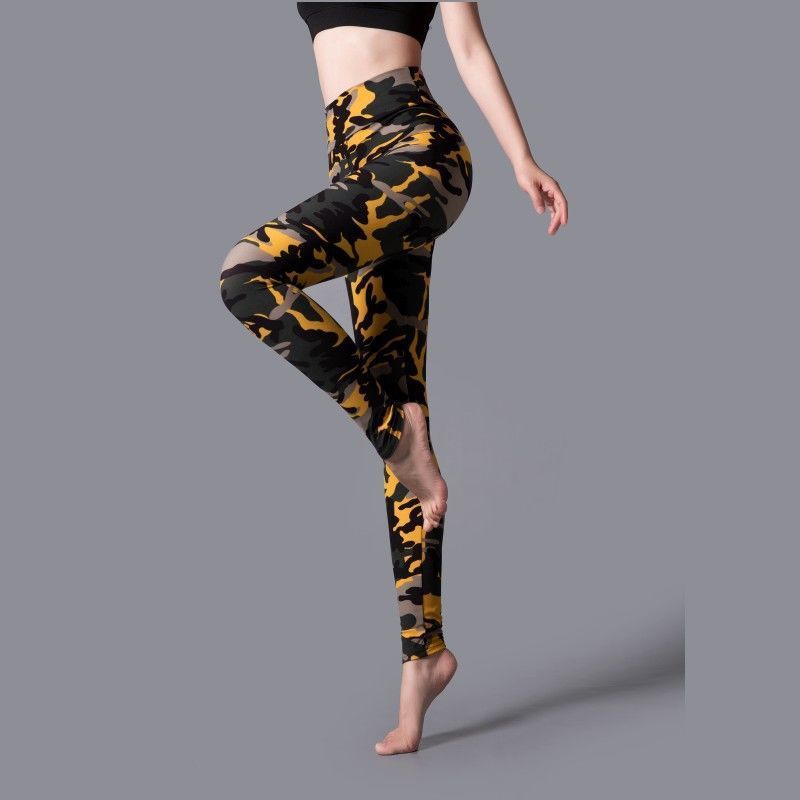 Brushed Printed High Waist Pants Yoga Leggings - Jointcorp