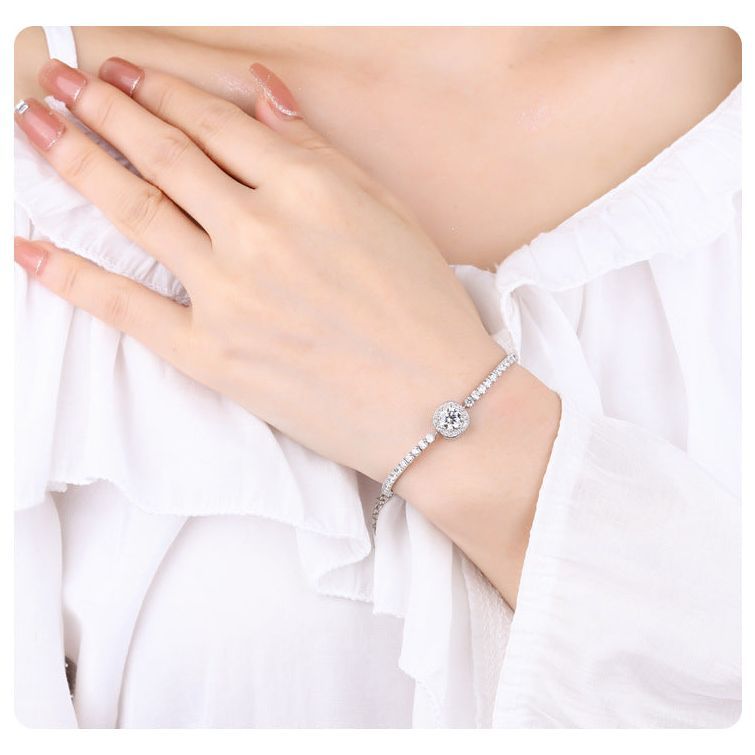 S925 Sterling Silver Inlaid Diamond Bracelet - Jointcorp