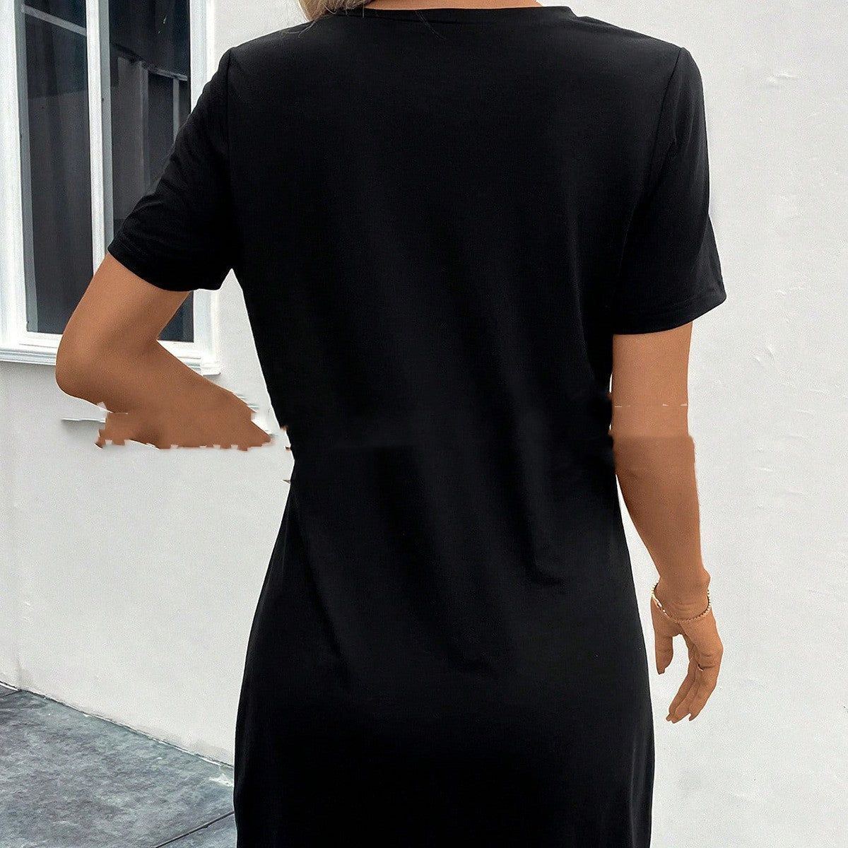 Contrast Color Fit Slimming Dress