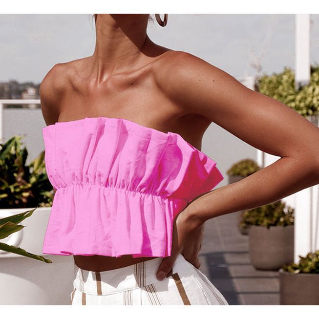 Women's Sleeveless Chest Wrap Peplum Top - Jointcorp