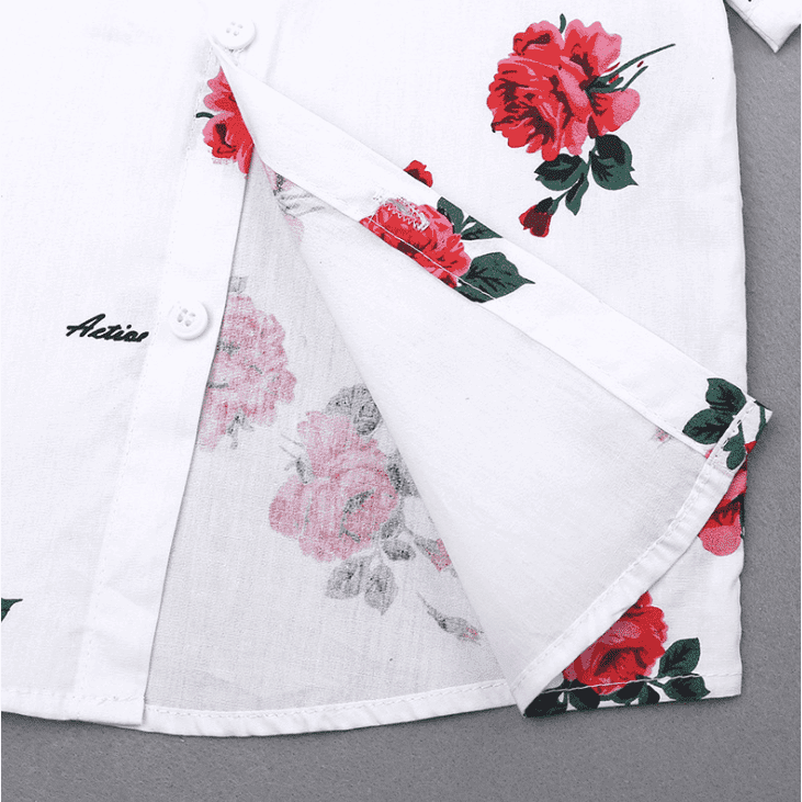 2pcs Summer Baby Set Flower Short Sleeve Polo Shirt With Red Shorts Shorts School Clothes For Children China