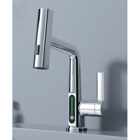 Intelligent Digital Display Faucet Pull-out Basin Faucet Temperature Digital Display Rotation