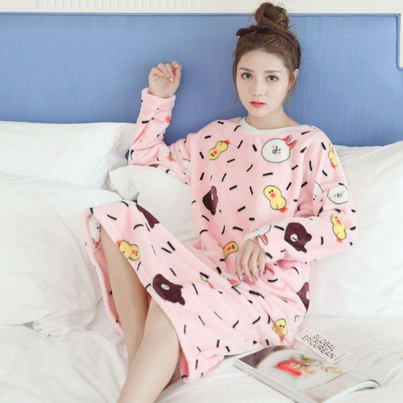 Autumn And Winter Pajamas Women Winter Flannel Pajamas Women - Jointcorp
