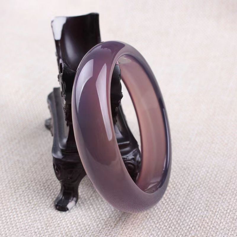 Imperial Purple Medium Width Chalcedony Agate Bracelet - Jointcorp