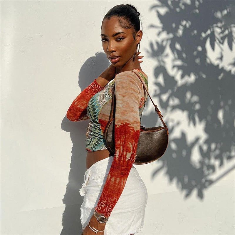 Temperament Commute Fashion Printed Street Shot Slim Fit Breathable Long Sleeves - Jointcorp