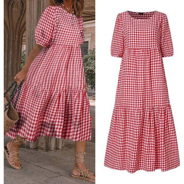 Summer Dress Women Casual Short Sleeve Dresses Pink - Jointcorp