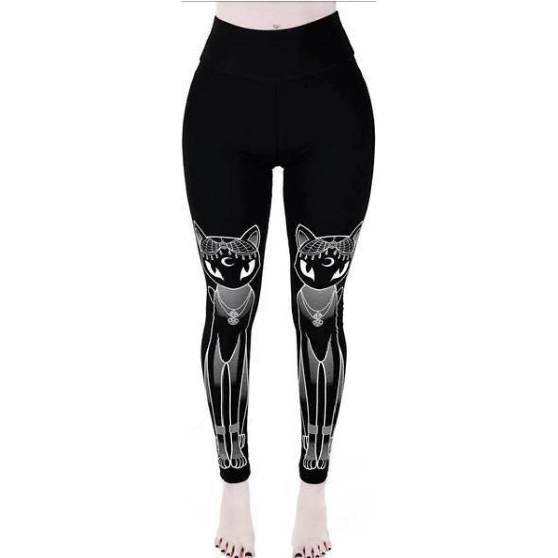 Ladies Fashion Print Gothic PUNK Sports Leggings Yoga Pants - Jointcorp