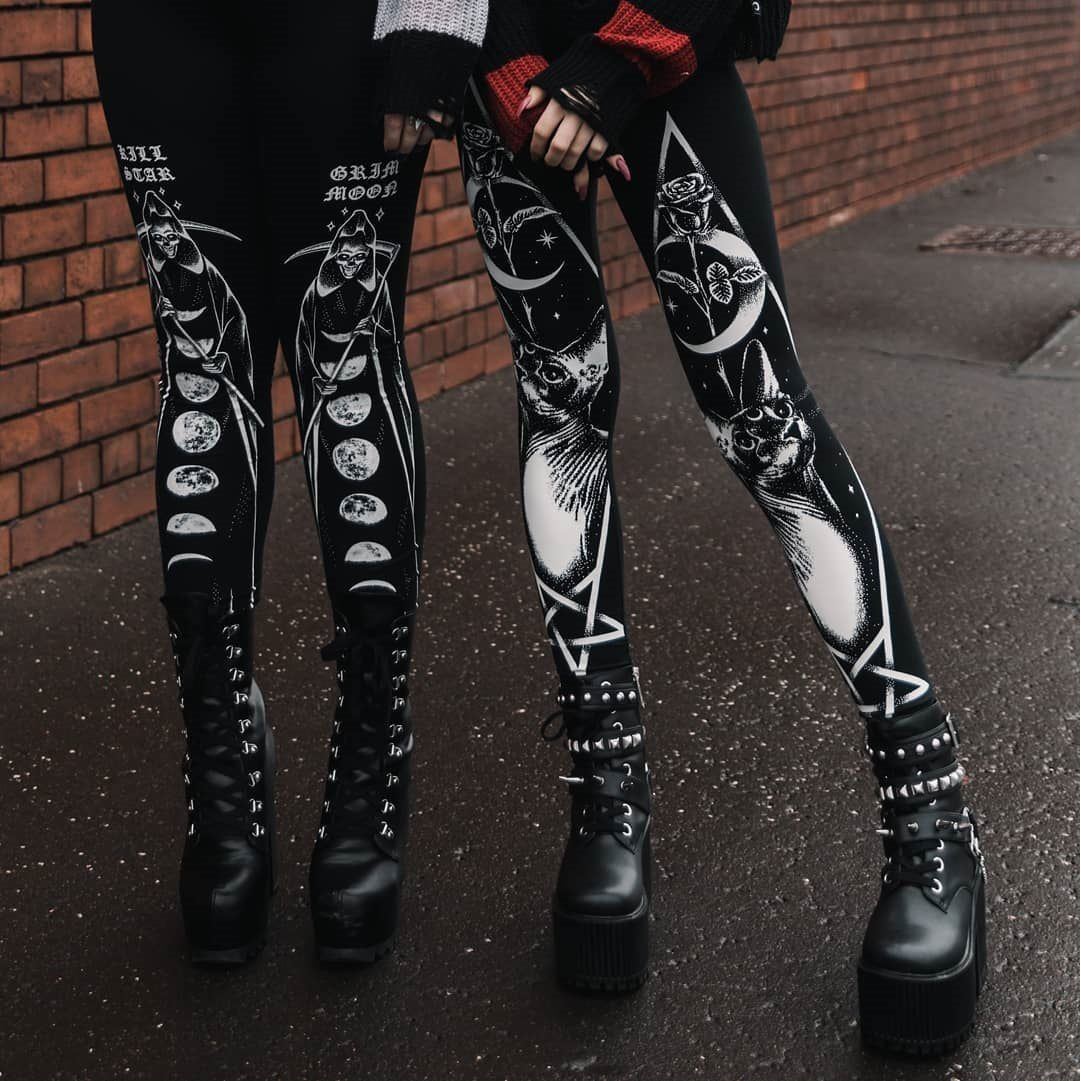 Ladies Fashion Print Gothic PUNK Sports Leggings Yoga Pants - Jointcorp