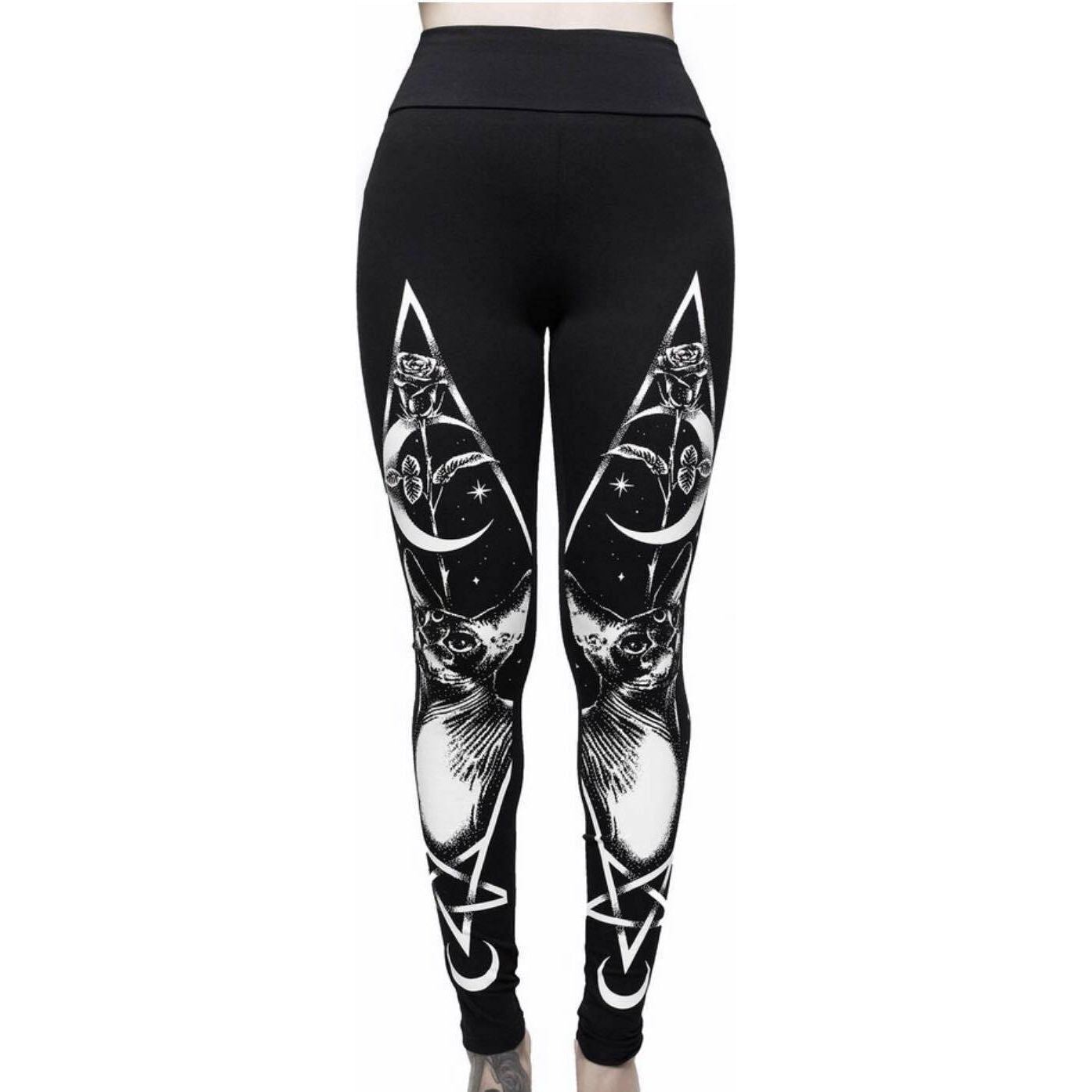Ladies Fashion Print Gothic PUNK Sports Leggings Yoga Pants - Jointcorp