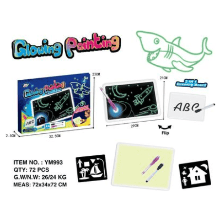 Educational Toy Drawing Pad 3D Magic 8 Light Effects Puzzle Board Sketchpad