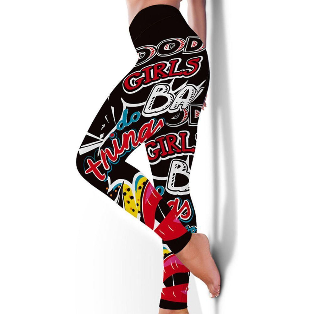 New Fitness High Elasticity Sweat-Absorbent Digital Printing Flower Butterfly Leggings High Waist Slim Yoga Pants Leggings Women - Jointcorp