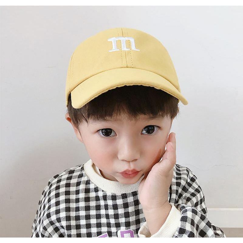 Baseball Cap Boy Letter M Embroidered Children's Cotton Spring and Autumn Hat Cap