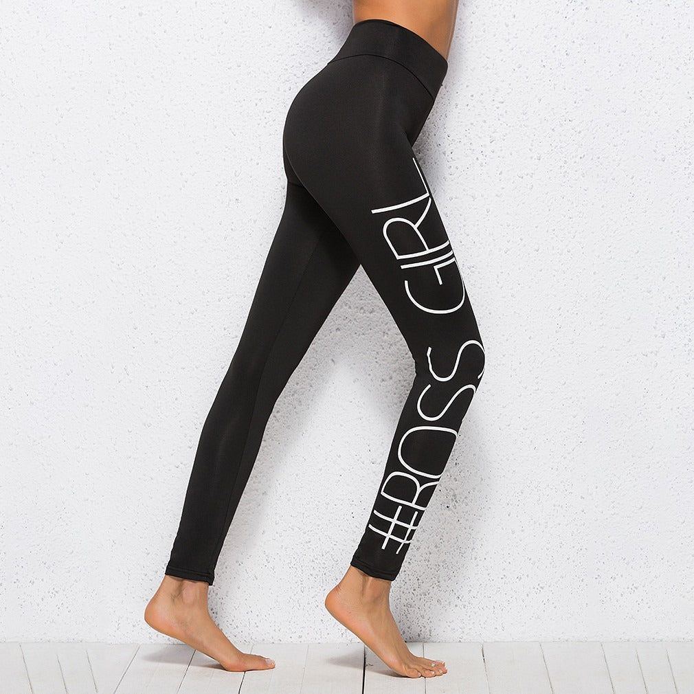 New Yoga Pants Trendy Slim Leggings BO SS GIRL Printed Sweatpants Skinny Sweatpants - Jointcorp