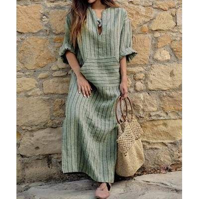 Women Long Striped Casual Loose Maxi Dresses - Jointcorp