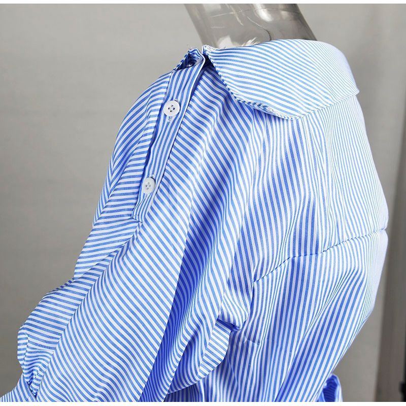 Summer Sexy Dress Women Shoulder Dresses Striped dress - Jointcorp