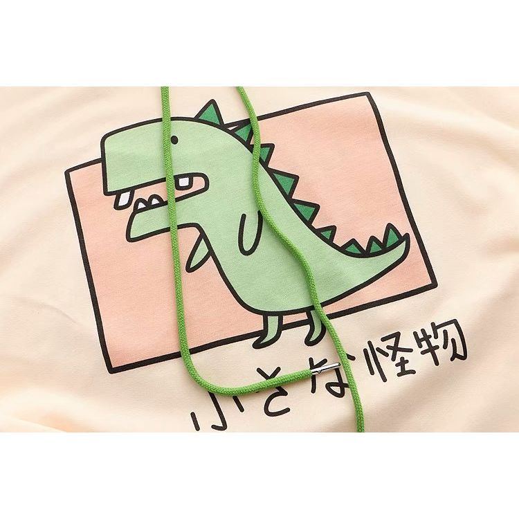 Dinosaur Print Color-Block Five-Point Sleeves