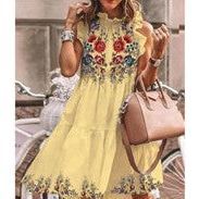 Summer Ladies Four Sided Stretch Print Cake Dress - Jointcorp