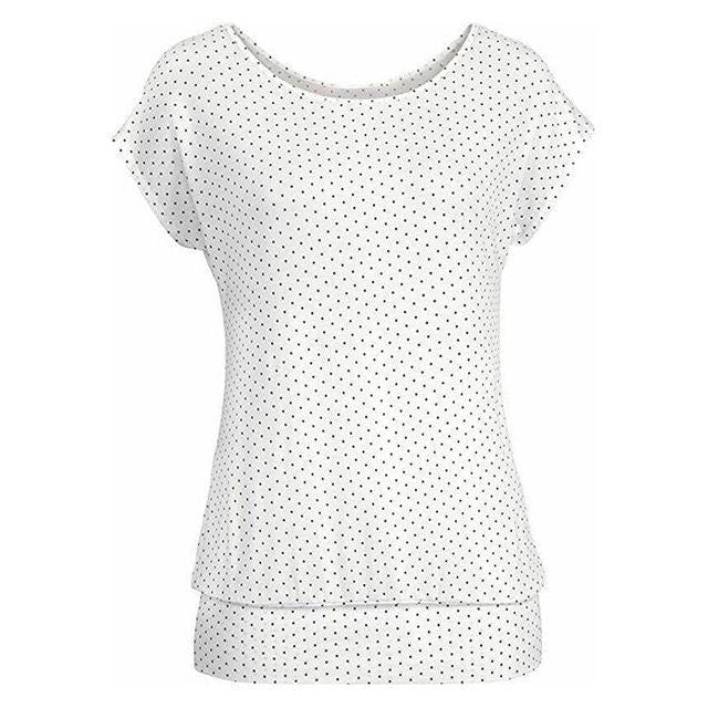 Vintage Polka Dot Print Summer TShirt For Women Short Sleeve