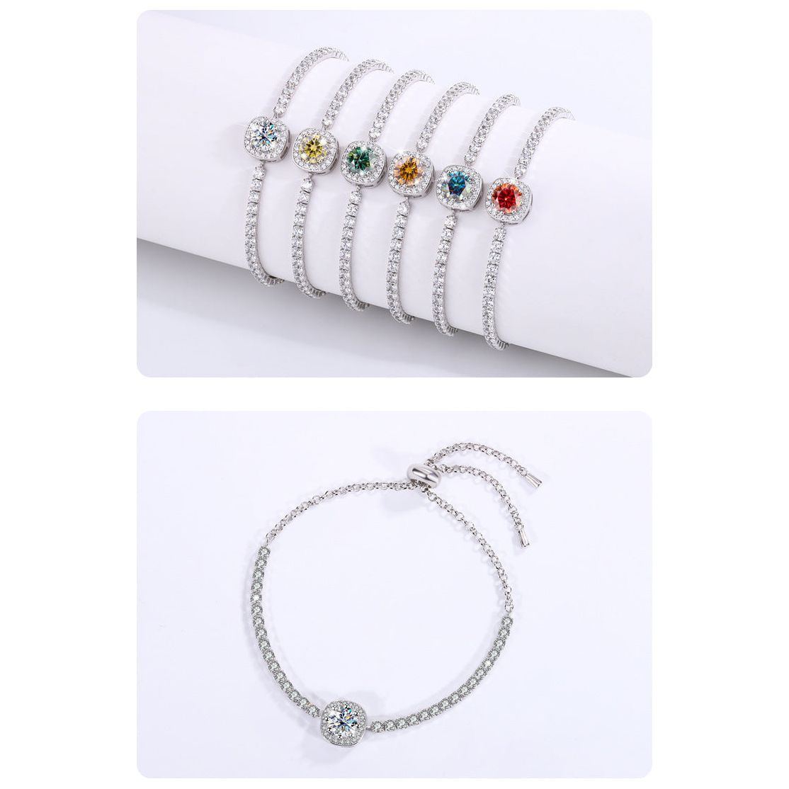 S925 Sterling Silver Inlaid Diamond Bracelet - Jointcorp