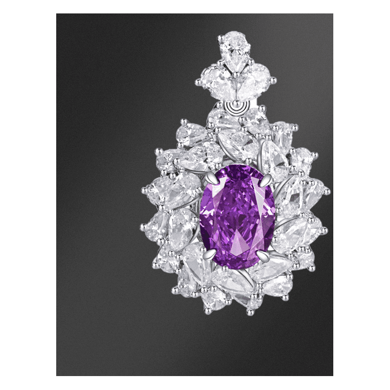 S925 Silver Cubic Zirconia Purple Necklace Women - Jointcorp