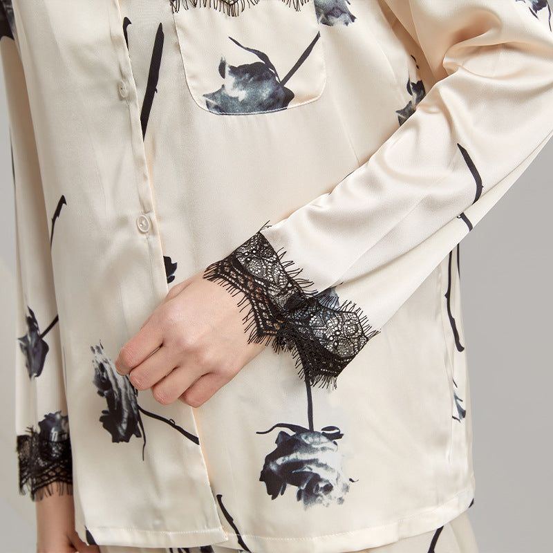 Women's Fashion Indoor Cool Feeling Ice Silk Pajamas Set - Jointcorp